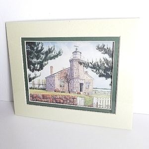 Mark Sherman Harbour Lights Stonington Harbor CT Lighthouse Print